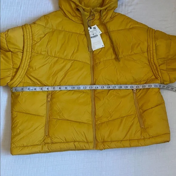 Zara Mustard Yellow Hooded Puffer Jacket - Picture 13 of 14